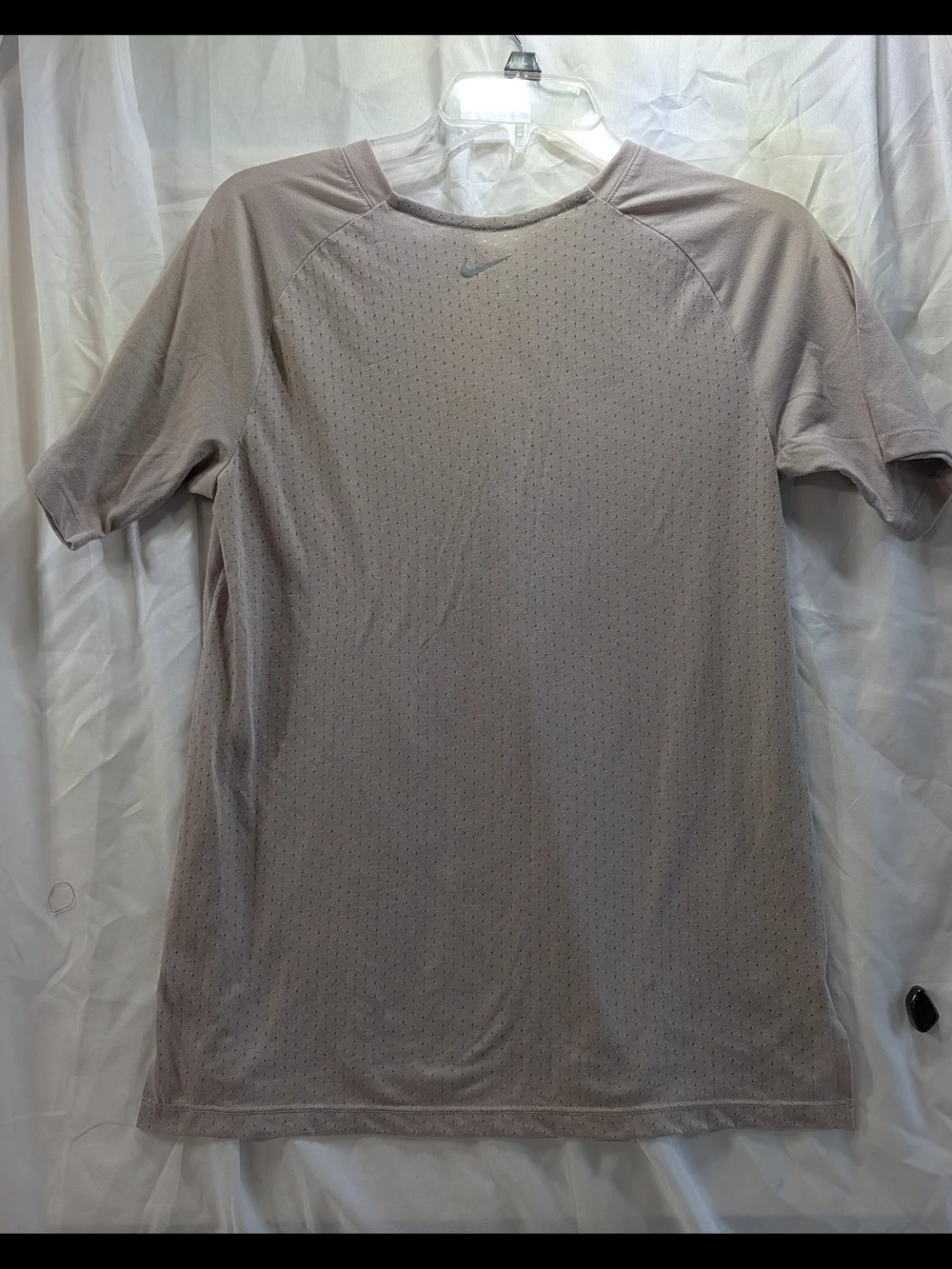 Nike Women's Short Sleeve Dry Fit Running Tee in Light Taupe W/ Mesh Back Size S